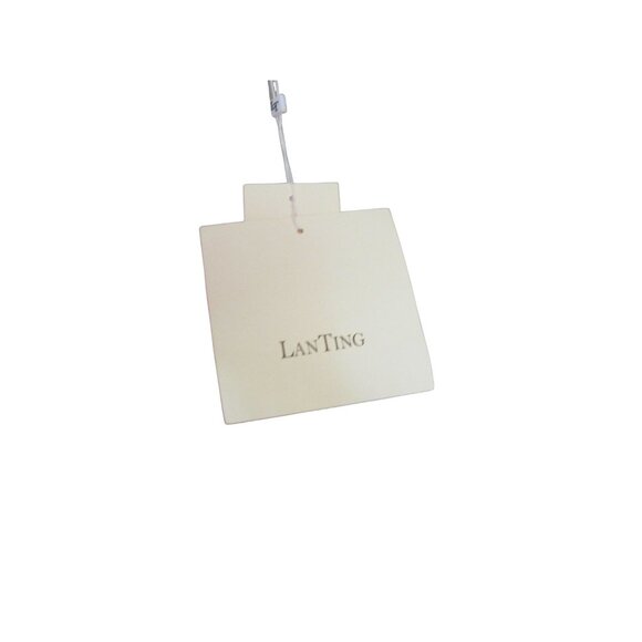 NWT Lan Ting Bride Pale Gray Chiffon Sleeveless Dress W/ Beaded Neck Size M - Picture 9 of 9